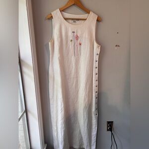 Kenneth Nolan White Embroidered Maxi Dress Large 14